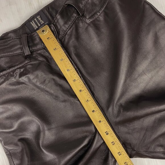 MIXβ VTG Lamb Brown 100% Leather Chocolate Pants Academia Preppy Size 5 - Picture 3 of 6